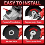 FULLYEA Cordless Angle Grinder Kit with Batteries