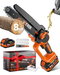 VOTREK 8-Inch Cordless Mini Chainsaw for Wood Cutting
