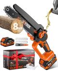 VOTREK 8-Inch Cordless Mini Chainsaw for Wood Cutting