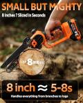 VOTREK 8-Inch Cordless Mini Chainsaw for Wood Cutting