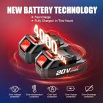 6-Inch Cordless Mini Chainsaw with 2 Batteries