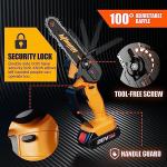 6-Inch Cordless Mini Chainsaw with 2 Batteries
