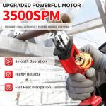 Cordless Reciprocating Saw with 2 Batteries and Blades