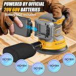 Cordless Orbital Sander for Dewalt Batteries, 20Pcs Sandpaper