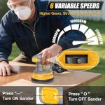 Cordless Orbital Sander for Dewalt Batteries, 20Pcs Sandpaper