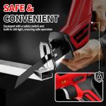 Cordless Reciprocating Saw with 2 Batteries and Blades