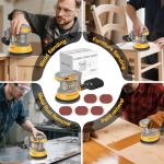 Cordless Orbital Sander for Dewalt Batteries, 20Pcs Sandpaper