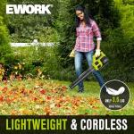 EWORK 21V Cordless Leaf Blower with Turbo Mode