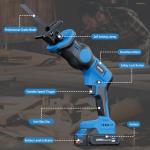 20V Cordless Reciprocating Saw with Batteries and Blades