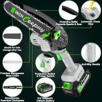 Cordless 8-Inch Mini Chainsaw with Batteries