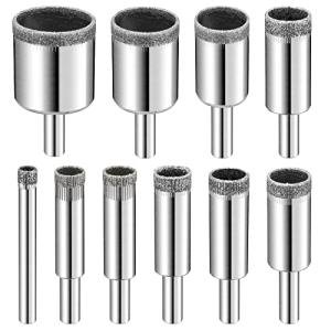 10-Piece Diamond Drill Bits Set for Glass & Tile