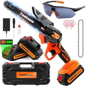 ZEEKSAW 6" Cordless Mini Chainsaw with 2 Batteries