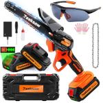 ZEEKSAW 6" Cordless Mini Chainsaw with 2 Batteries