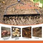 Heavy Duty 14-Tine Garden Rake with Fiberglass Handle