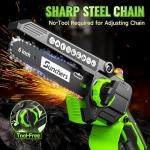 Cordless Mini Chainsaw with 2 Batteries and Auto Oiler