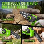 Cordless Mini Chainsaw with 2 Batteries and Auto Oiler