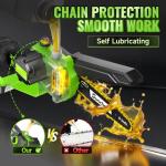Cordless Mini Chainsaw with 2 Batteries and Auto Oiler