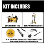 DEWALT 10-Inch Table Saw with Rolling Stand