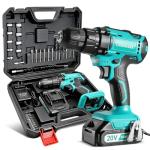 COMOWARE 20V Cordless Electric Drill Set with Bits