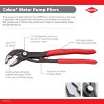 KNIPEX Cobra Water Pump Pliers - 10-Inch Red