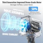 YIREAL Lightweight Cordless Leaf Blower with Battery