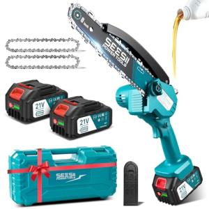 Seesii 8-Inch Mini Cordless Chainsaw with Batteries