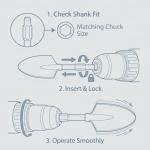 QWORK 17.3" Alloy Steel Demolition Shovel Bit