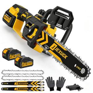 JEXUGK 12" Brushless Cordless Chainsaw with Batteries