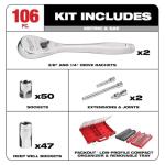 Milwaukee 106PC Ratchet and Socket Set