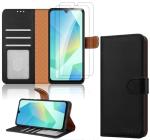 iCatchy Galaxy A16 Leather Case with Screen Protectors