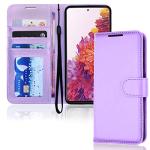 Galaxy S21 Leather Wallet Case with Stand - Violet