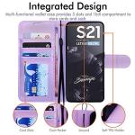 Galaxy S21 Leather Wallet Case with Stand - Violet