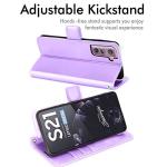 Galaxy S21 Leather Wallet Case with Stand - Violet