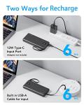 Portable 10000mAh Power Bank with Built-in Cables