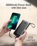 VEEKTOMX 20000mAh Portable Charger with Built-in Cables