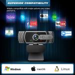 1080P FHD Webcam with Microphone and Privacy Cover