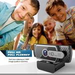 1080P FHD Webcam with Microphone and Privacy Cover