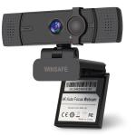 WINSAFE 4K Webcam with Dual Microphones and Privacy Cover