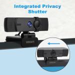 WINSAFE 4K Webcam with Dual Microphones and Privacy Cover