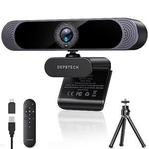 DEPSTECH 4K Webcam with Dual Mic and Remote