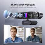 DEPSTECH 4K Webcam with Zoom and Dual Microphones