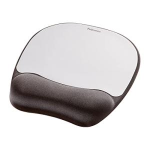 Memory Foam Mouse Pad with Wrist Support - Silver Streak