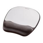 Memory Foam Mouse Pad with Wrist Support - Silver Streak