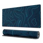 Large Blue Gaming Mouse Pad with Stitched Edges