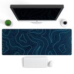 Large Blue Gaming Mouse Pad with Stitched Edges