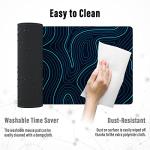 Large Blue Gaming Mouse Pad with Stitched Edges