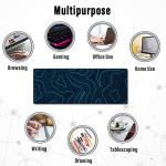 Large Blue Gaming Mouse Pad with Stitched Edges