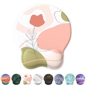 Pink Ergonomic Gel Mouse Pad with Wrist Support