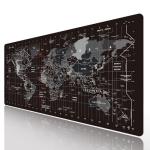 World Map Gaming Mouse Pad with Anti-Slip Base