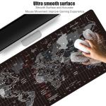 World Map Gaming Mouse Pad with Anti-Slip Base